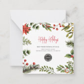 バジェットロゴビジネスクリスマスホリデーズカード ノートカード (正面)