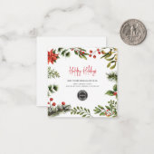 バジェットロゴビジネスクリスマスホリデーズカード ノートカード (正面/裏面インサイチュ)