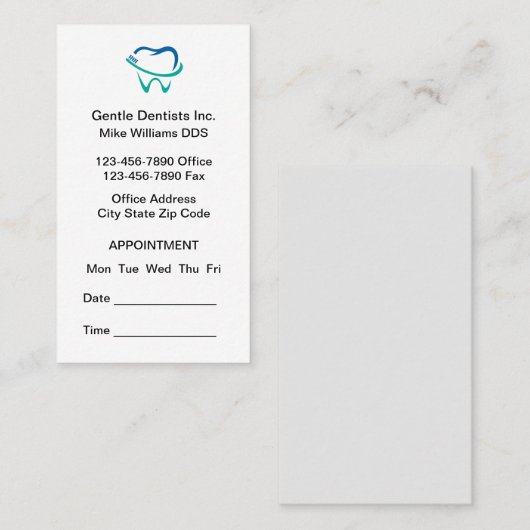 バジェットロゴ歯科医アポイントメント名刺 名刺 (正面/裏面)