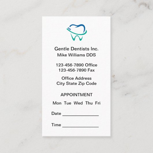 バジェットロゴ歯科医アポイントメント名刺 名刺 (正面)