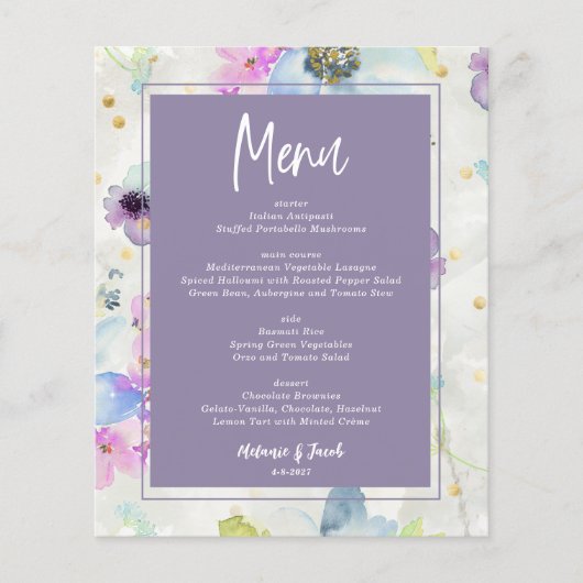 バジェットロマンチックなメイブパープルフローラメニュー (正面)