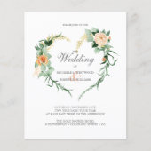 バジェットロマンチックフローラハート結婚リース (正面)