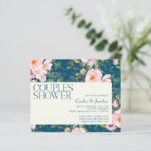 バジェットロマンチックフローラブルーカップルシャワー招待状 (スタンド正面)