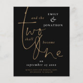 バジェットロマンチック引用文ブラック結婚金ゴールドズ救デート (正面)