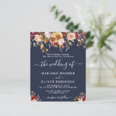 バジェットロマンチック秋フローラネイビーブルー結婚ズ (スタンド正面)