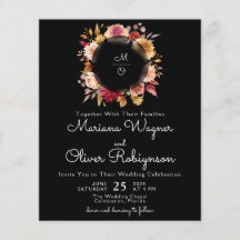 バジェットロマンチック秋フローラ結婚ブラック