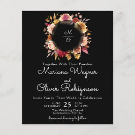 バジェットロマンチック秋フローラ結婚ブラック