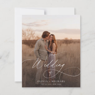 バジェットロマンチック結婚な台本Bohoの写真招待状