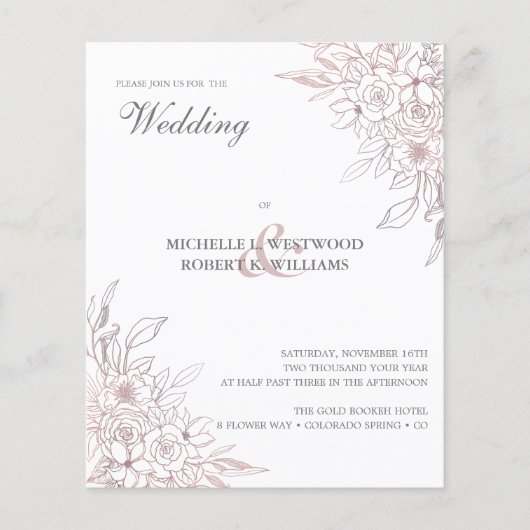 バジェットロマンティックシックバラ金ゴールド結婚フローラ (正面)