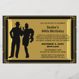 バジェットローリング20フラッパーガールギャングスター招待状