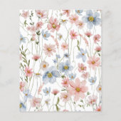 バジェットワイルドフラワーかわいいブライダルシャワー招待 (裏面)