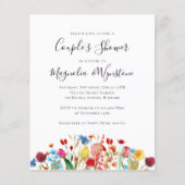 バジェットワイルドフラワーカップルのシャワー招待状 (正面)