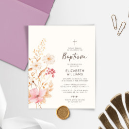 バジェットワイルドフラワーガーデンバプテスマ招待状