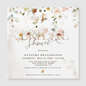 バジェットワイルドフラワーガーデンブライダルシャワー招待 (正面)