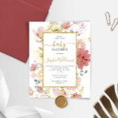 バジェットワイルドフラワーズジェントリーベビーシャワー招待状