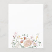 バジェットワイルドフラワーズジェントリーベビーシャワー招待状 (裏面)