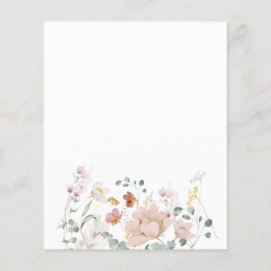 バジェットワイルドフラワーズジェントリーベビーシャワー招待状 (裏面)