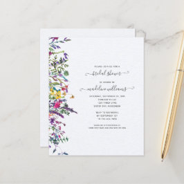 バジェットワイルドフラワーズフローラブライダルシャワー招待