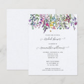 バジェットワイルドフラワーズフローラブライダルシャワー招待 (正面/裏面)