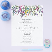 バジェットワイルドフラワーズフローラブライダルシャワー招待 チラシ (シングル)