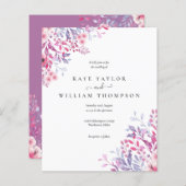 バジェットワイルドフラワーズフローラ結婚式招待状 (正面/裏面)