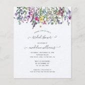 バジェットワイルドフラワーズメドウブライダルシャワー招待 (正面)