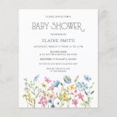 バジェットワイルドフラワーズ春ベビーシャワー招待状 (正面)