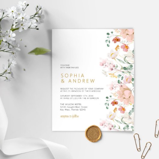 バジェットワイルドフラワーズ結婚式招待状