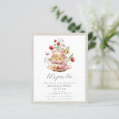 バジェットワイルドフラワーティーパーティーブライダルシャワー招待状 (スタンド正面)