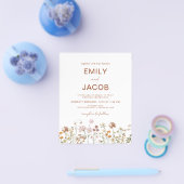 バジェットワイルドフラワーテラコッタボタ結婚ニカル チラシ (シングル)