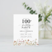 バジェットワイルドフラワーフローラ100th誕生日招待状 (スタンド正面)