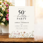 バジェットワイルドフラワーフローラ50th誕生日招待状<br><div class="desc">庭祝フローラ書道50歳の誕生日の招待とスタイルで、マイルストーンのイベントに最適。フローラ鮮やかデザインと書エレガント道を取り揃え、お客様のお祝いにお洒落より洗練されたトーンを設定。緑豊かな庭園のテーマは、自然美しいと優雅なタイポグラフィを融合し、時代を超越した魅力的な外観を作り出す。屋外や庭をテーマにした集まりに最適で、この特別な機会の喜びを美しく捉え、50歳の誕生日の祭りに参加するゲストを楽しませる。</div>