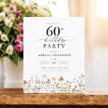 バジェットワイルドフラワーフローラ60th誕生日招待状<br><div class="desc">庭祝フローラ書道60歳の誕生日の招待とスタイルで、マイルストーンのイベントに最適。フローラ鮮やかデザインと書エレガント道を取り揃え、お客様のお祝いにお洒落より洗練されたトーンを設定。緑豊かな庭園のテーマは、自然美しいと優雅なタイポグラフィを融合し、時代を超越した魅力的な外観を作り出す。屋外や庭をテーマにした集まりに最適で、この特別な機会の喜びを美しく捉え、50歳の誕生日の祭りに参加するゲストを楽しませる。</div>