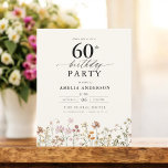 バジェットワイルドフラワーフローラ60th誕生日招待状<br><div class="desc">庭祝フローラ書道60歳の誕生日の招待とスタイルで、マイルストーンのイベントに最適。フローラ鮮やかデザインと書エレガント道を取り揃え、お客様のお祝いにお洒落より洗練されたトーンを設定。緑豊かな庭園のテーマは、自然美しいと優雅なタイポグラフィを融合し、時代を超越した魅力的な外観を作り出す。屋外や庭をテーマにした集まりに最適で、この特別な機会の喜びを美しく捉え、50歳の誕生日の祭りに参加するゲストを楽しませる。</div>