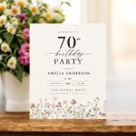 バジェットワイルドフラワーフローラ70th誕生日招待状<br><div class="desc">庭祝フローラ書道70歳の誕生日の招待とスタイルで、マイルストーンのイベントに最適。フローラ鮮やかデザインと書エレガント道を取り揃え、お客様のお祝いにお洒落より洗練されたトーンを設定。緑豊かな庭園のテーマは、自然美しいと優雅なタイポグラフィを融合し、時代を超越した魅力的な外観を作り出す。屋外や庭をテーマにした集まりに最適で、この特別な機会の喜びを美しく捉え、50歳の誕生日の祭りに参加するゲストを楽しませる。</div>