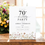 バジェットワイルドフラワーフローラ70th誕生日招待状<br><div class="desc">庭祝フローラ書道70歳の誕生日の招待とスタイルで、マイルストーンのイベントに最適。フローラ鮮やかデザインと書エレガント道を取り揃え、お客様のお祝いにお洒落より洗練されたトーンを設定。緑豊かな庭園のテーマは、自然美しいと優雅なタイポグラフィを融合し、時代を超越した魅力的な外観を作り出す。屋外や庭をテーマにした集まりに最適で、この特別な機会の喜びを美しく捉え、50歳の誕生日の祭りに参加するゲストを楽しませる。</div>