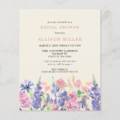 バジェットワイルドフラワーブライダルシャワー招待状 (正面)