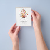 バジェットワイルドフラワーブライダルティーシャワー招待状 チラシ (手)