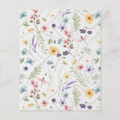 バジェットワイルドフラワーブライダルティーパーティの招待状 (裏面)