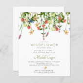 バジェットワイルドフラワーベビーシャワー招待状 (正面/裏面)