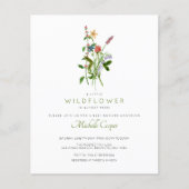 バジェットワイルドフラワーベビーシャワー招待状 (正面)