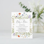 バジェットワイルドフラワーベビーシャワー招待状 (スタンド正面)