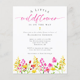 バジェットワイルドフラワーベビーシャワー水彩フローラ