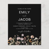 バジェットワイルドフラワーボホフォト結婚式招待状 (正面)