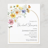 バジェットワイルドフラワーボホブライダルシャワー招待 (正面)