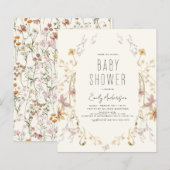 バジェットワイルドフラワーボホベイビーシャワーエレガントモダン (正面/裏面)
