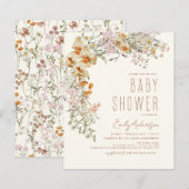 バジェットワイルドフラワーボホーベイビーシャワーテラコッタ (正面/裏面)
