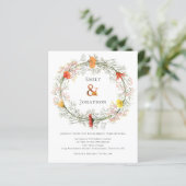 バジェットワイルドフラワーリース秋の結婚式招待状 (スタンド正面)