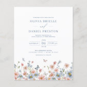 バジェットワイルドフラワー庭園の結婚式招待状 チラシ (正面)