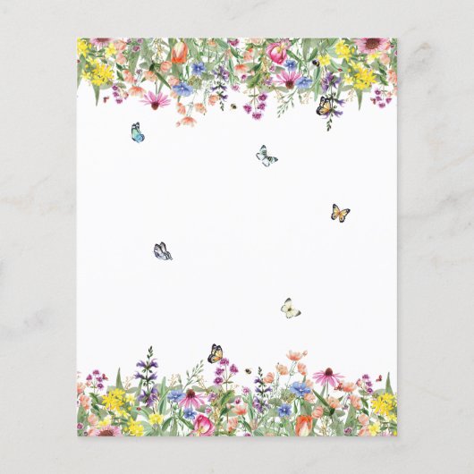 バジェットワイルドフラワー水カラーフローラベビーシャワー (裏面)